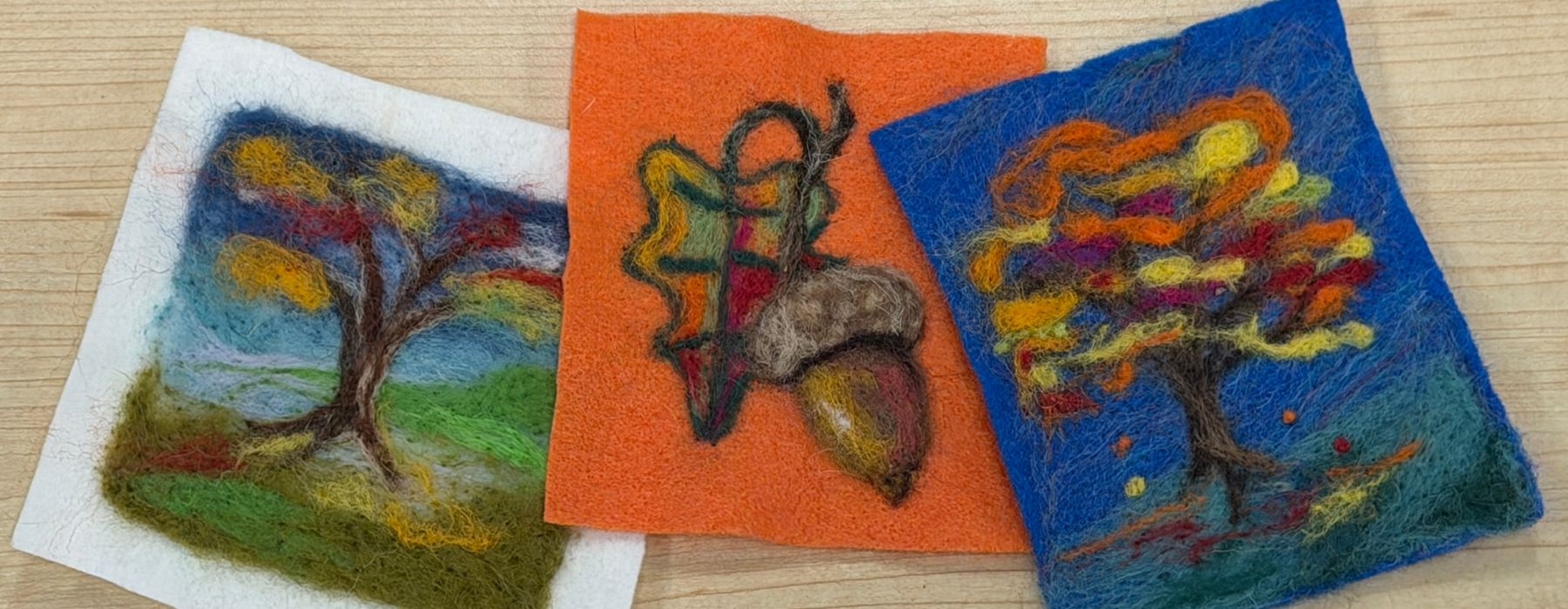 Beginner Needle Felting: Autumn Scene
